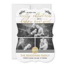 クリスマスフォトフェイクカード金箔