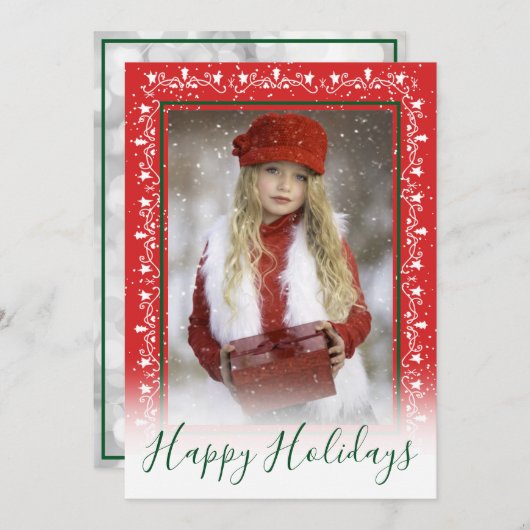 クリスマスフォトフェスティバル赤と白枠 シーズンカード (正面/裏面)
