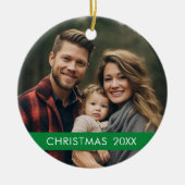 クリスマスフォトフレームモダン- セラミックオーナメント (正面)