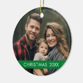 クリスマスフォトフレームモダン- セラミックオーナメント (左)