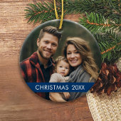 クリスマスフォトフレームモダン- セラミックオーナメント