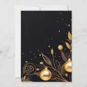 クリスマスフォトブラックと金ゴールド エレガント シーズンカード (裏面)