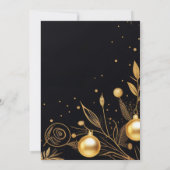 クリスマスフォトブラックと金ゴールド エレガント シーズンカード (裏面)
