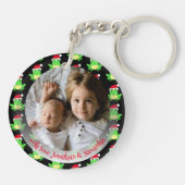 クリスマスフォトブラックフロッグサンタハットパターン キーホルダー (裏面)