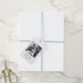 クリスマスフォトブラック&ホワイトの追加カスタム ギフトタグ (より糸付き)