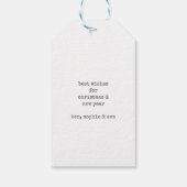 クリスマスフォトブラック&ホワイトの追加カスタム ギフトタグ (裏面)