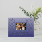 クリスマスフォトブルーボタニカルホリデーポストカード 箔シーズンポストカード (立ち正面)