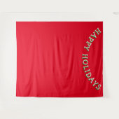 クリスマスフォトブースBACKDROPハッピーホリデーズレッド タペストリー (正面(横))