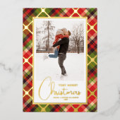 クリスマスフォトプレイド金ゴールド 箔シーズンカード (正面)