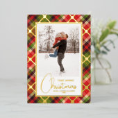 クリスマスフォトプレイド金ゴールド 箔シーズンカード (立ち正面)