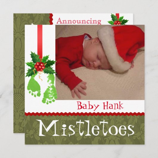 クリスマスフォトベビーのお知らせ シーズンカード (正面/裏面)