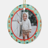 クリスマスフォトベビーの初めてのクリスマス2025ベーキング セラミックオーナメント (左)