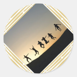 クリスマスフォトベージュギフトラベル（小） ラウンドシール