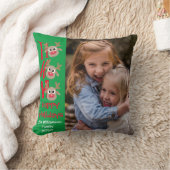 クリスマスフォトホホホホホー漫画トナカイ緑 クッション (ブランケット)