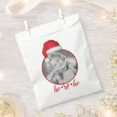 クリスマスフォトホリデーお洒落レッドサンタハット フェイバーバッグ (クリップ留めされた状態)