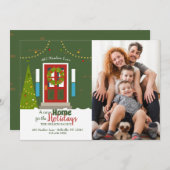 クリスマスフォトホリデーカード用ニューホーム 招待状 (正面/裏面)