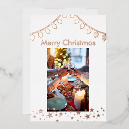 クリスマスフォトホリデーカード、フォイルホリデーカード 箔シーズンカード