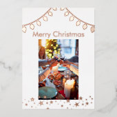 クリスマスフォトホリデーカード、フォイルホリデーカード 箔シーズンカード (正面)