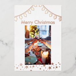 クリスマスフォトホリデーカード、フォイルホリデーカード 箔シーズンカード