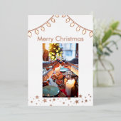 クリスマスフォトホリデーカード、フォイルホリデーカード 箔シーズンカード (立ち正面)