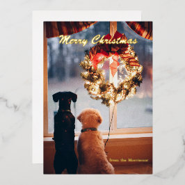 クリスマスフォトホリデーカード、フォイルホリデーカード 箔シーズンカード