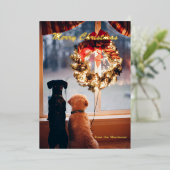 クリスマスフォトホリデーカード、フォイルホリデーカード 箔シーズンカード (立ち正面)