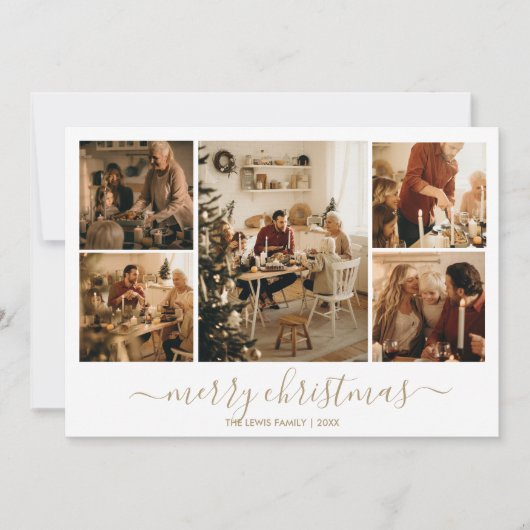 クリスマスフォトホリデーカード(金ゴールド) シーズンカード (正面)