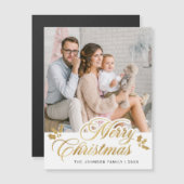 クリスマスフォトホリデーグリーティング磁気カード (正面/裏面)