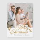 クリスマスフォトホリデーグリーティング磁気カード (正面)