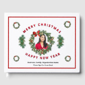 クリスマスフォトホリデーズニューイヤーリースカスタム ゲストブック (正面)