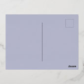 クリスマスフォトホリーブランチ青い植物学 箔シーズンポストカード (裏面)