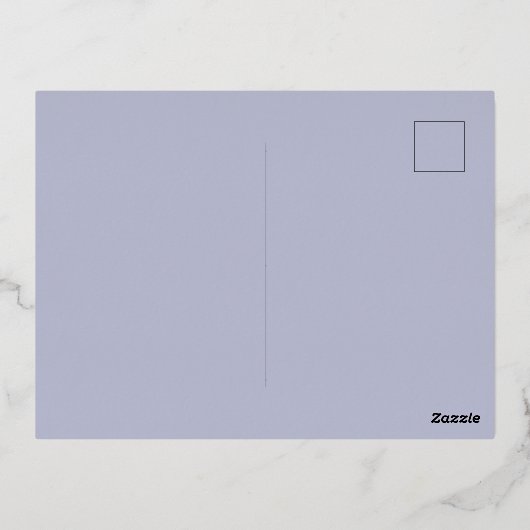 クリスマスフォトホリーブランチ青い植物学 箔シーズンポストカード (裏面)