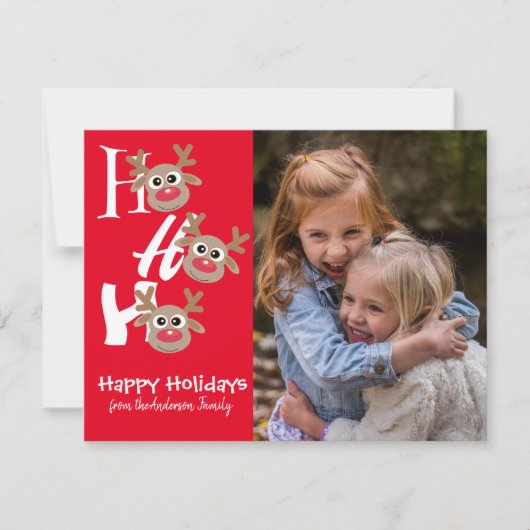 クリスマスフォトホーホーホトナカイ赤ノベルティ シーズンカード (正面)