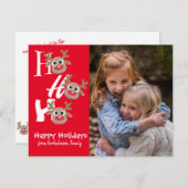 クリスマスフォトホーホーホトナカイ赤ノベルティ シーズンカード (正面/裏面)