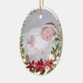 クリスマスフォトポインセチア セラミックオーナメント (左)