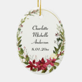 クリスマスフォトポインセチア セラミックオーナメント (裏面)