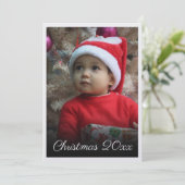 クリスマスフォトポートレートエレガント伝統的 シーズンカード (スタンド正面)