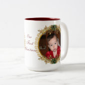 クリスマスフォトマグカップ私たちの初めてのクリスマス ツートーンマグカップ (正面右)