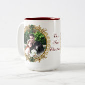 クリスマスフォトマグカップ私たちの初めてのクリスマス ツートーンマグカップ (正面左)
