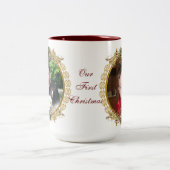 クリスマスフォトマグカップ私たちの初めてのクリスマス ツートーンマグカップ (中央)