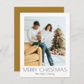 クリスマスフォトミニマルモダンシンプルホリデーカード シーズンカード (正面/裏面)