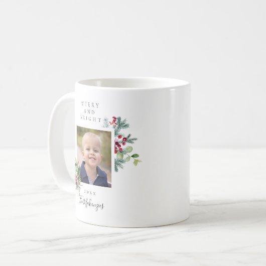 クリスマスフォトメリーと明るい休日 コーヒーマグカップ (正面左)
