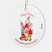 クリスマスフォトメリーグリーティングディアー格言 セラミックオーナメント (左)