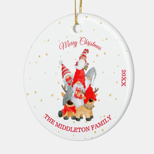 クリスマスフォトメリーグリーティングディアー格言 セラミックオーナメント (左)