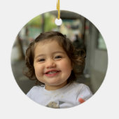 クリスマスフォトメリーグリーティングディアー格言 セラミックオーナメント (裏面)