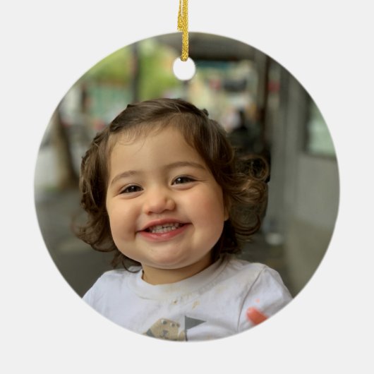 クリスマスフォトメリーグリーティングディアー格言 セラミックオーナメント (裏面)