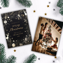 クリスマスフォトモダンエレガント シーズンカード