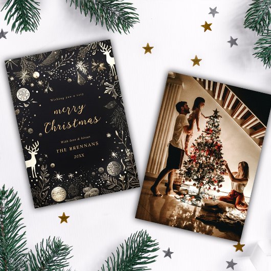 クリスマスフォトモダンエレガント シーズンカード