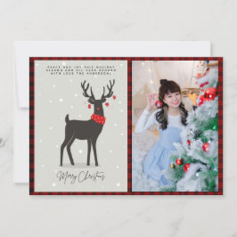 クリスマスフォトモダンフォークアートトナカイ カード