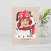 クリスマスフォトモダンホリデーカードの上のDotty シーズンカード (スタンド正面)